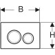 Geberit Delta20 vandens nuleidimo mygtukas dviejų kiekių nuleidimo funkcijai, baltas